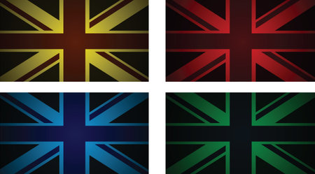 a set of four abstract uk flagsのイラスト素材