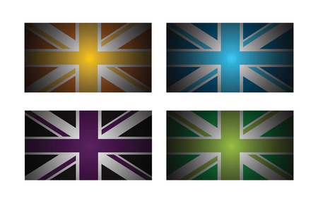 a set of four abstract uk flagsのイラスト素材