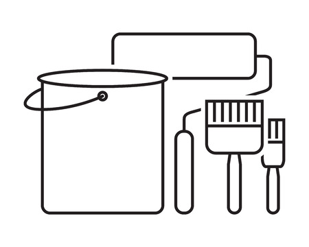 paint brush icon setのイラスト素材