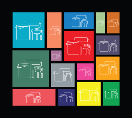 paint brush icon setのイラスト素材