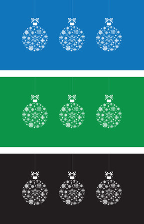 set of snowflake ball ballsのイラスト素材
