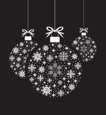 set of snowflake ball ballsのイラスト素材