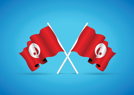 tunisia national flagのイラスト素材