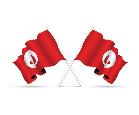 tunisia national flagのイラスト素材