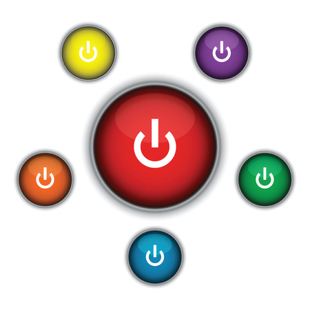 turn on button setのイラスト素材