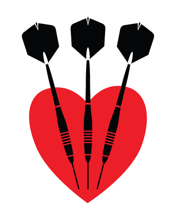 love darts in a heartのイラスト素材