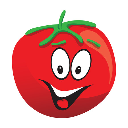 fun tomato smiling faceのイラスト素材