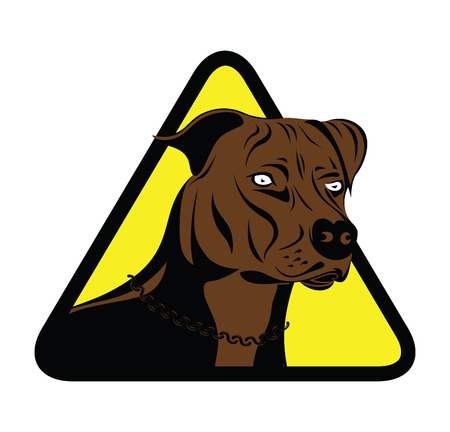 warning staffordshire terrier dog silhouetteのイラスト素材