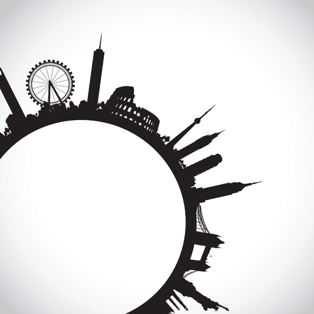 black world landscape cityscapeのイラスト素材