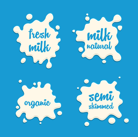 milk splash setのイラスト素材