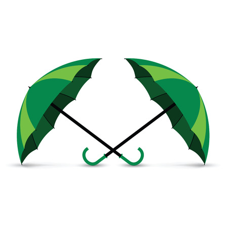 green umbrella rain backgroundのイラスト素材