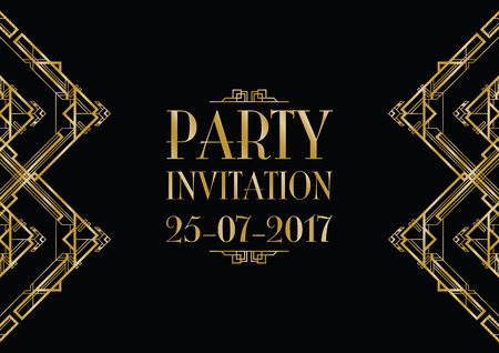 party invitation art deco backgroundのイラスト素材