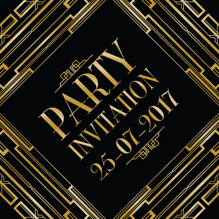 party invitation art deco backgroundのイラスト素材