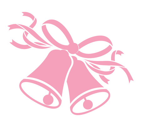 wedding pink bellsのイラスト素材