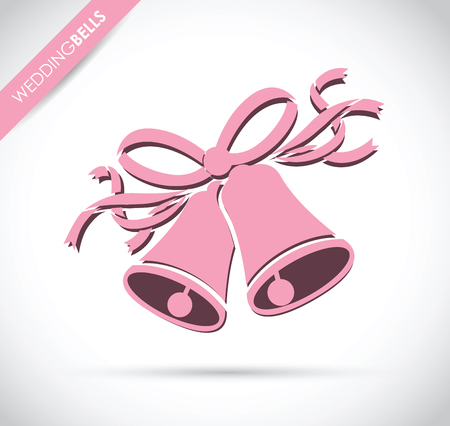 wedding pink bellsのイラスト素材