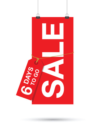 six day sale sign posterのイラスト素材