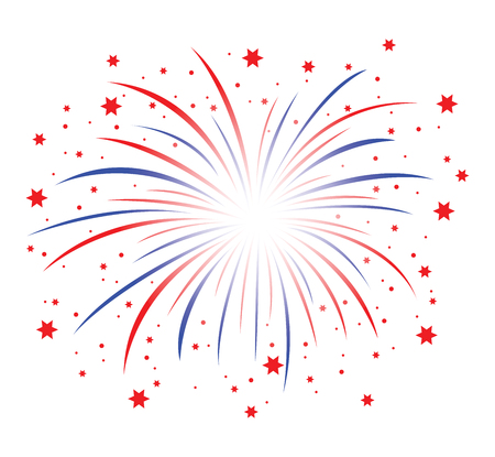 red and blue fireworkのイラスト素材