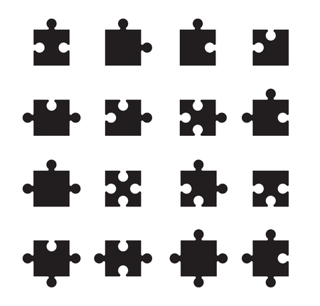 a black jigsaw piecesのイラスト素材