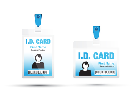 id card woman blueのイラスト素材
