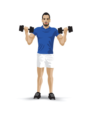 training dumbellのイラスト素材