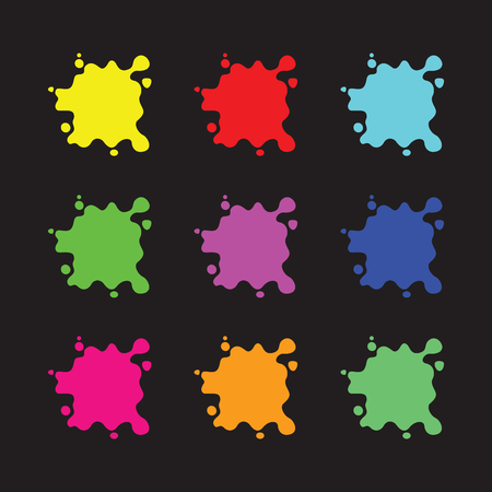 colour splashes setのイラスト素材
