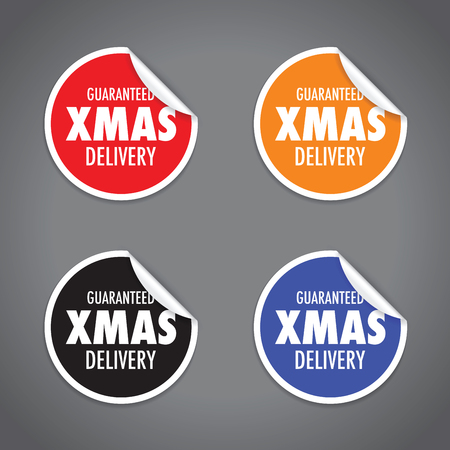christmas delivery tag label setのイラスト素材