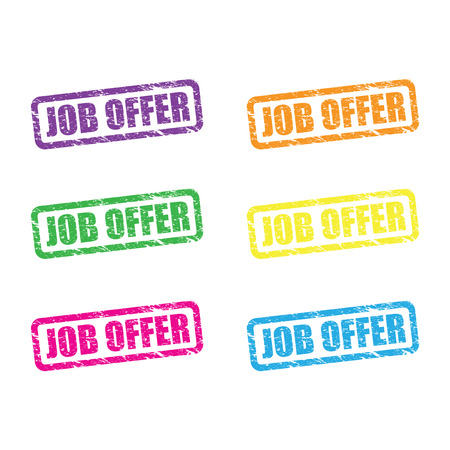 job offer stamp setのイラスト素材
