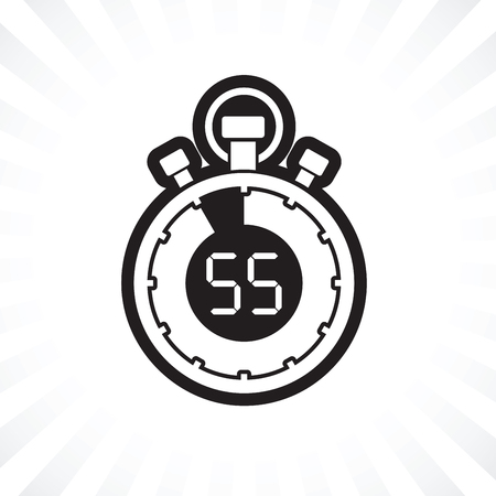 fifty five minute stop watch countdownのイラスト素材