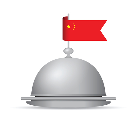 China flag dinner platter.のイラスト素材
