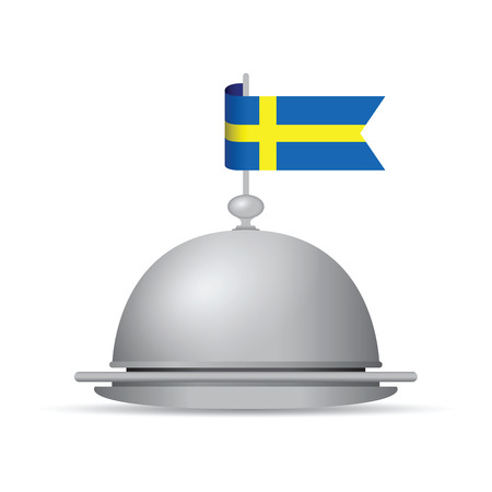 sweden flag dinner platterのイラスト素材