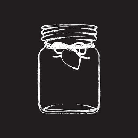 Black and white jam jar illustrationのイラスト素材