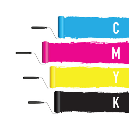 Cmyk printing rollerのイラスト素材