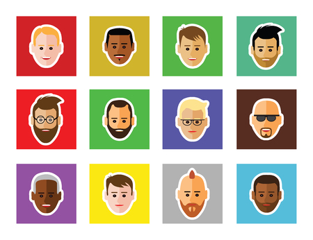 Colorful icon of faces.のイラスト素材