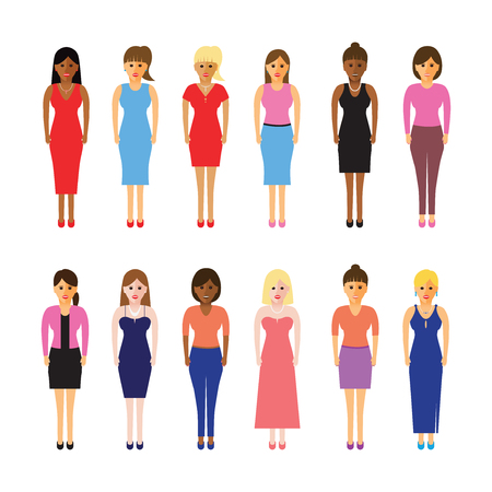women in a lineのイラスト素材