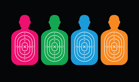 A group of men paper targets.のイラスト素材