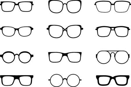 set of black glassesのイラスト素材