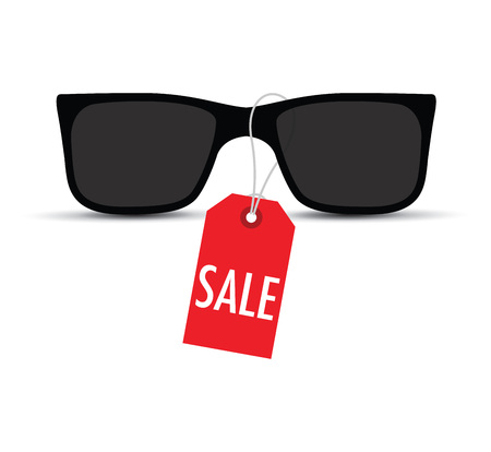 sunglasses with a sale tagのイラスト素材