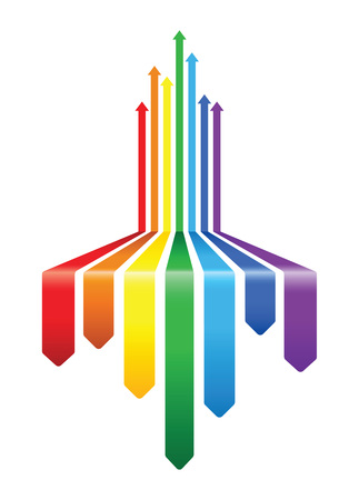 Abstract rainbow arrow pattern design.のイラスト素材