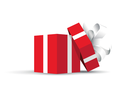 Red opened present.のイラスト素材