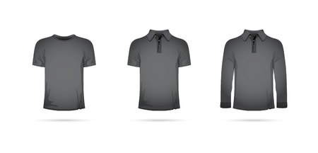 a set of black t-shirtsのイラスト素材