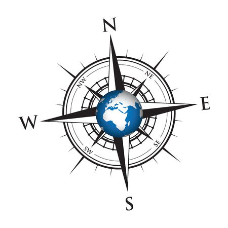 globe on a compassのイラスト素材