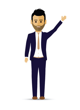 business man hand up greetingのイラスト素材
