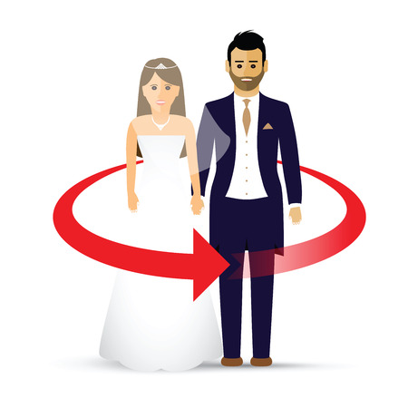 wedding couple as an iconのイラスト素材