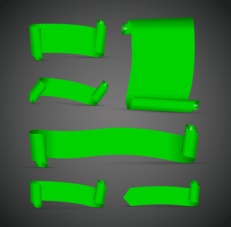 Set of green bannersのイラスト素材