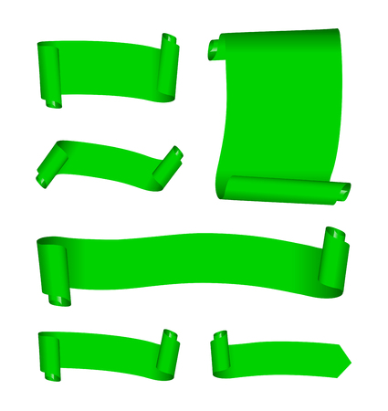 Set of green bannersのイラスト素材
