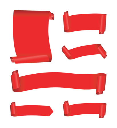 set of red bannersのイラスト素材