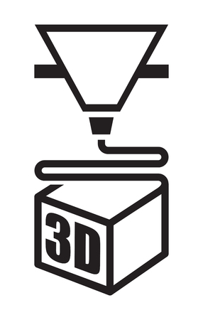 A black 3d printer iconのイラスト素材