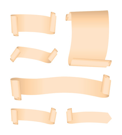 set of cream bannersのイラスト素材