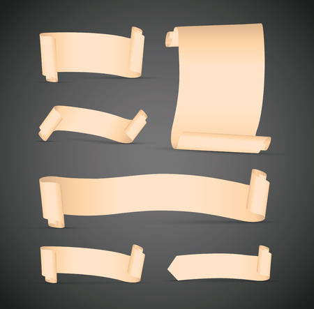 set of cream bannersのイラスト素材