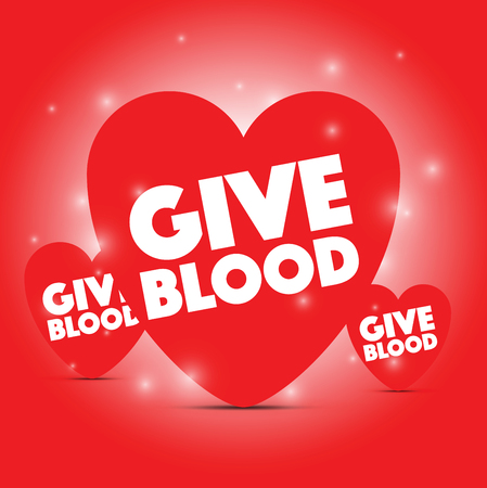 a set of give blood heartsのイラスト素材